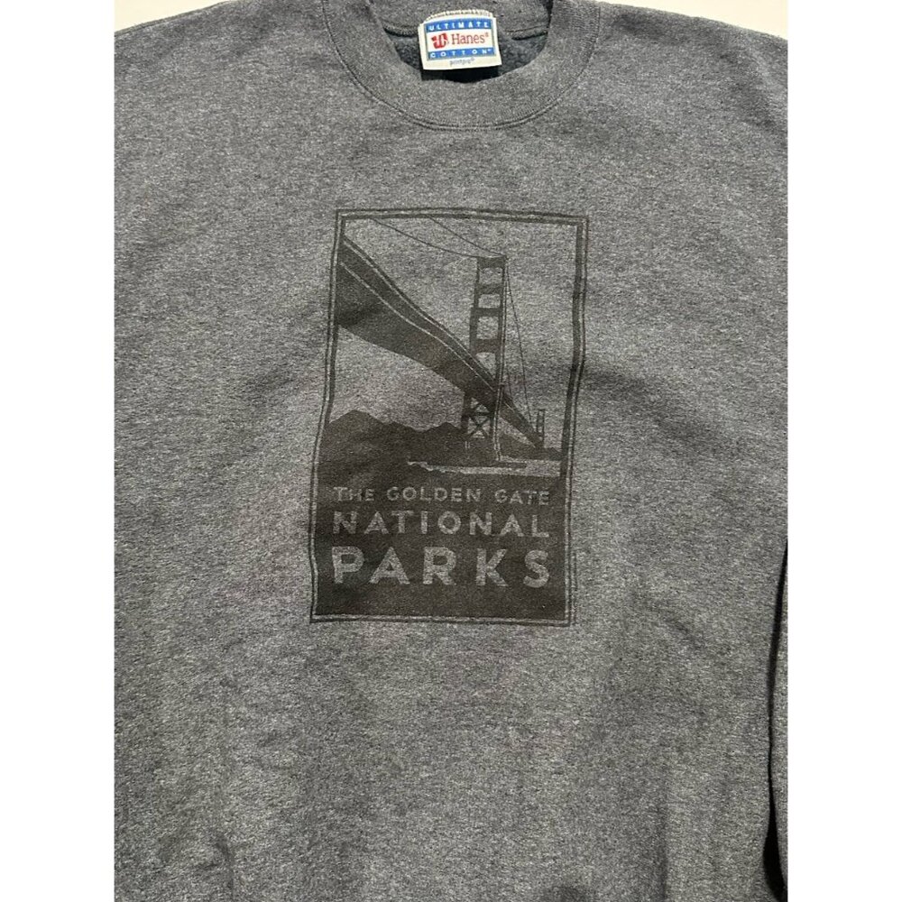 VTG Golden Gate National Parks Crew Neck Sweatshirt Size XL Hanes Heavyweight - Picture 2 of 4